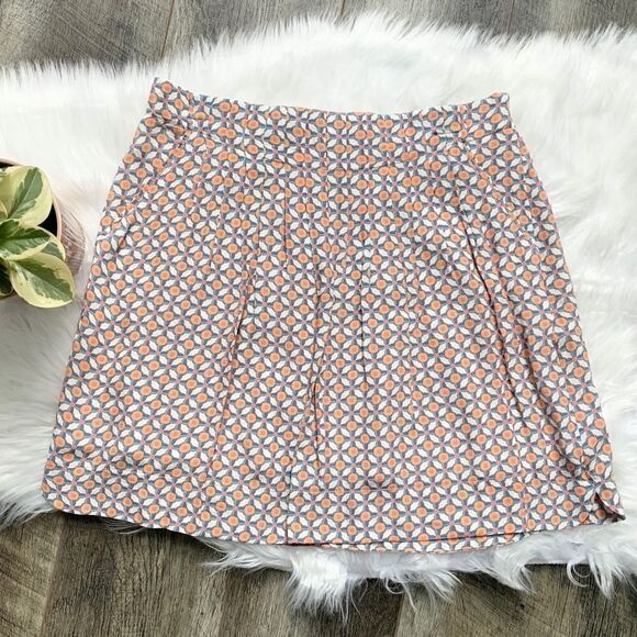 Promod French Designer Skirt Orange White Size 6 - Picture 1 of 9